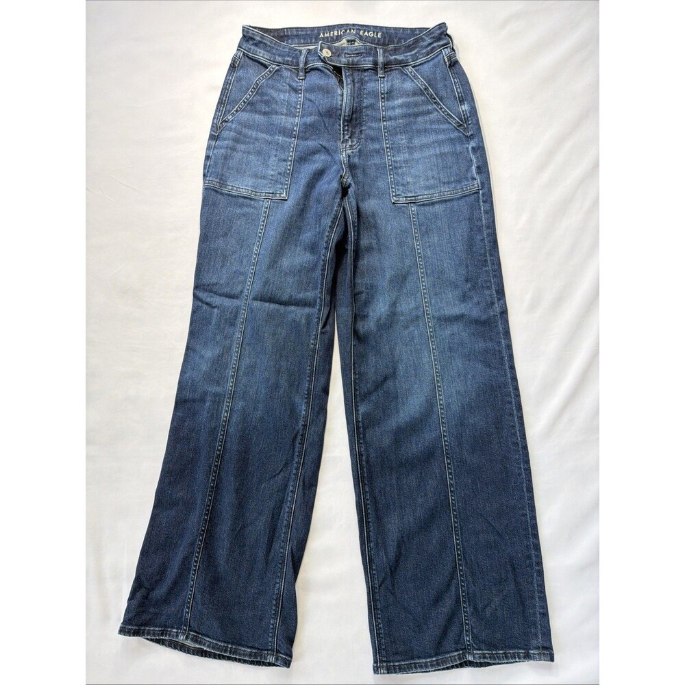 American Eagle Women’s Super High Rise Baggy Wide Leg Jean Size 8